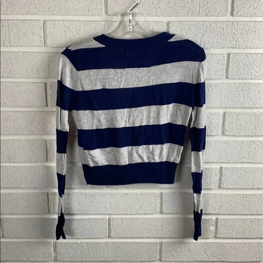 Justice Girls Navy & Gray Stripe Cardigan Size 7
